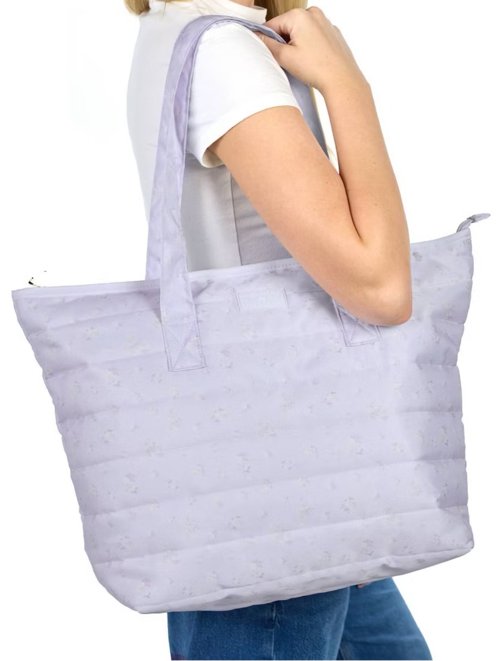 LoveShackFancy Target Yoobi Everblooming Rosettes Ditsy Quilted Tote Bag Blue